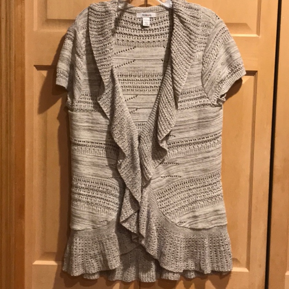 Style & Co Short Sleeve Sweater Cardigan